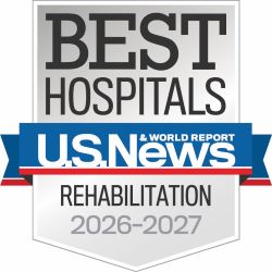 U.S. news and world report badge for rehabilitaion. 