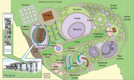 A map of the Gardens at Hedrick Medical Center