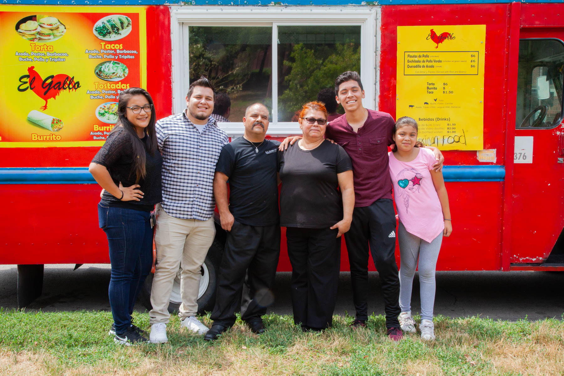 Jesus and his family by their taco truck