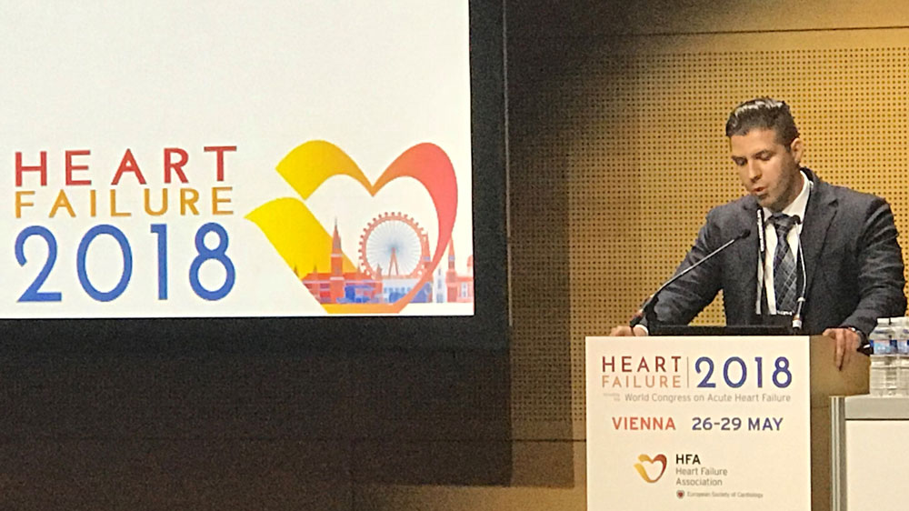 Yevgeniy (Yev) Khariton, MD, MS, presents at the European Society of Cardiology 2018 - World Congress on Acute Heart Failure