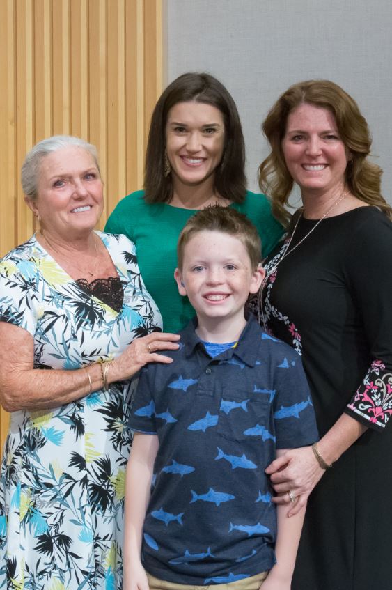 Rebecca Alexander with Maddox and his mother and grandma