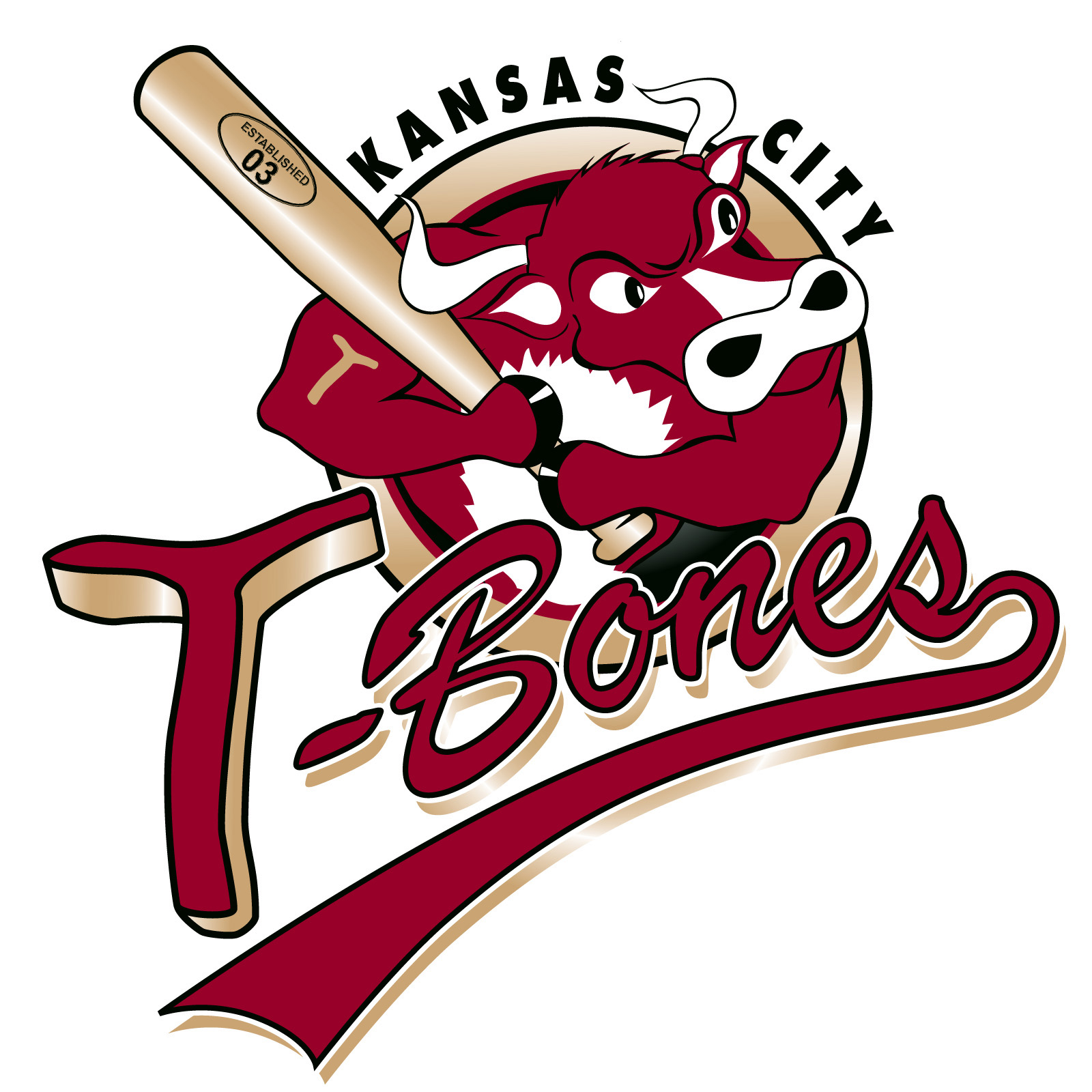 Kansas City T-Bones. Established 03. 