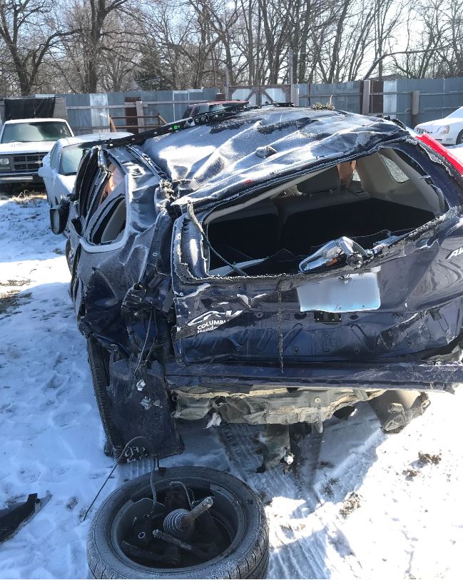 Mark Carr's vehicle after the crash