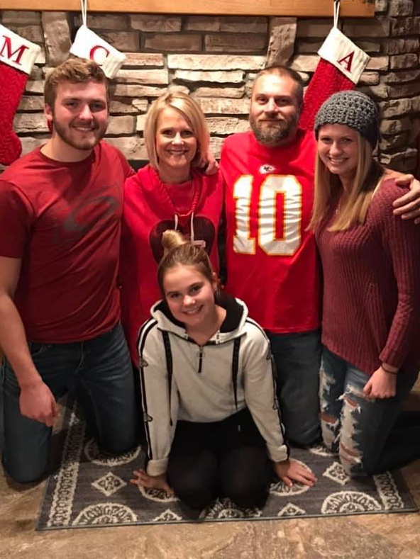 Dustin Cox with his family