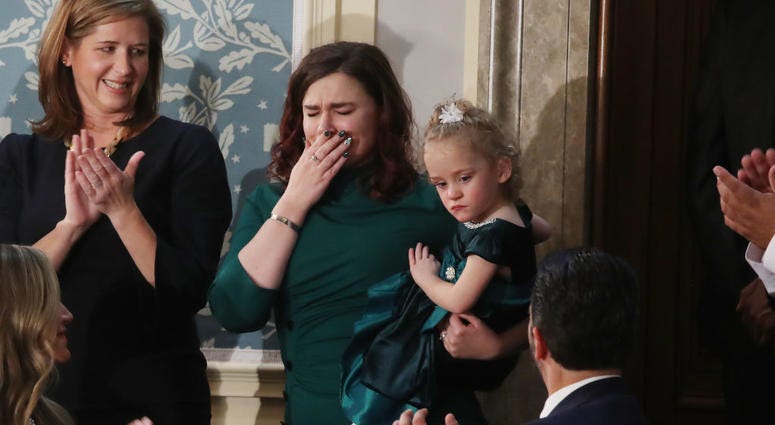 Ellie Schnieder and her mother are recognized in President Trump's State of the Union address