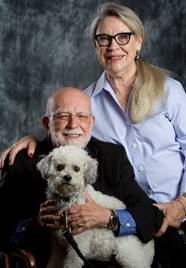 Jannette and Doug Rushing with their dog, Marie. 