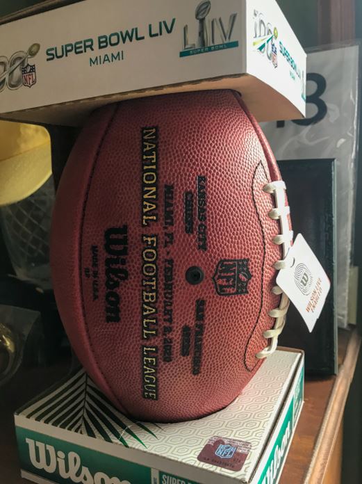 Football replica from Super Bowl LIV