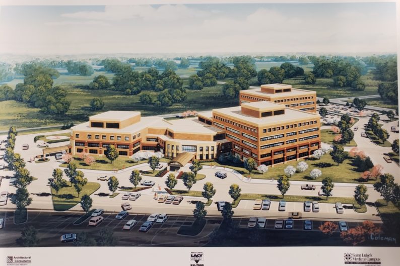 Saint Luke’s South campus rendering. Sun Newspaper Collection, Johnson County Museum.