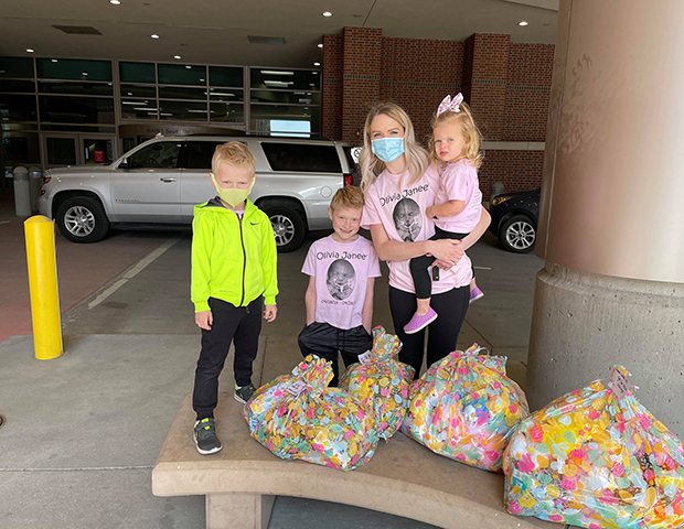 Olivia’s family honors her annually by collecting items for kids in the NICU and their families.