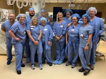 Group photo of the Cath Lab team at Saint Luke's Hospital of Kansas City