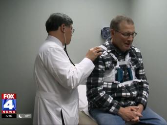 FOX 4 News. 5:16. Dr. Kao listening to Gary Pitsch's heart.