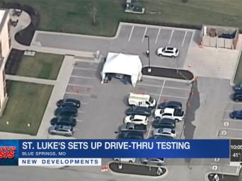 KCTV5 News: New Developments: Saint Luke's Sets up drive-thru testing - Blue Springs