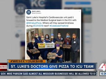 41 Action News. #WESEEYOUKSHB St. Luke's doctors give pizza to ICU team