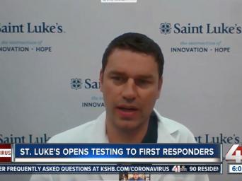 KSHB: Coronavirus - Saint Luke's opens testing to first responders
