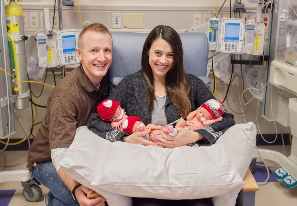 Family of triplets get a NICU surprise