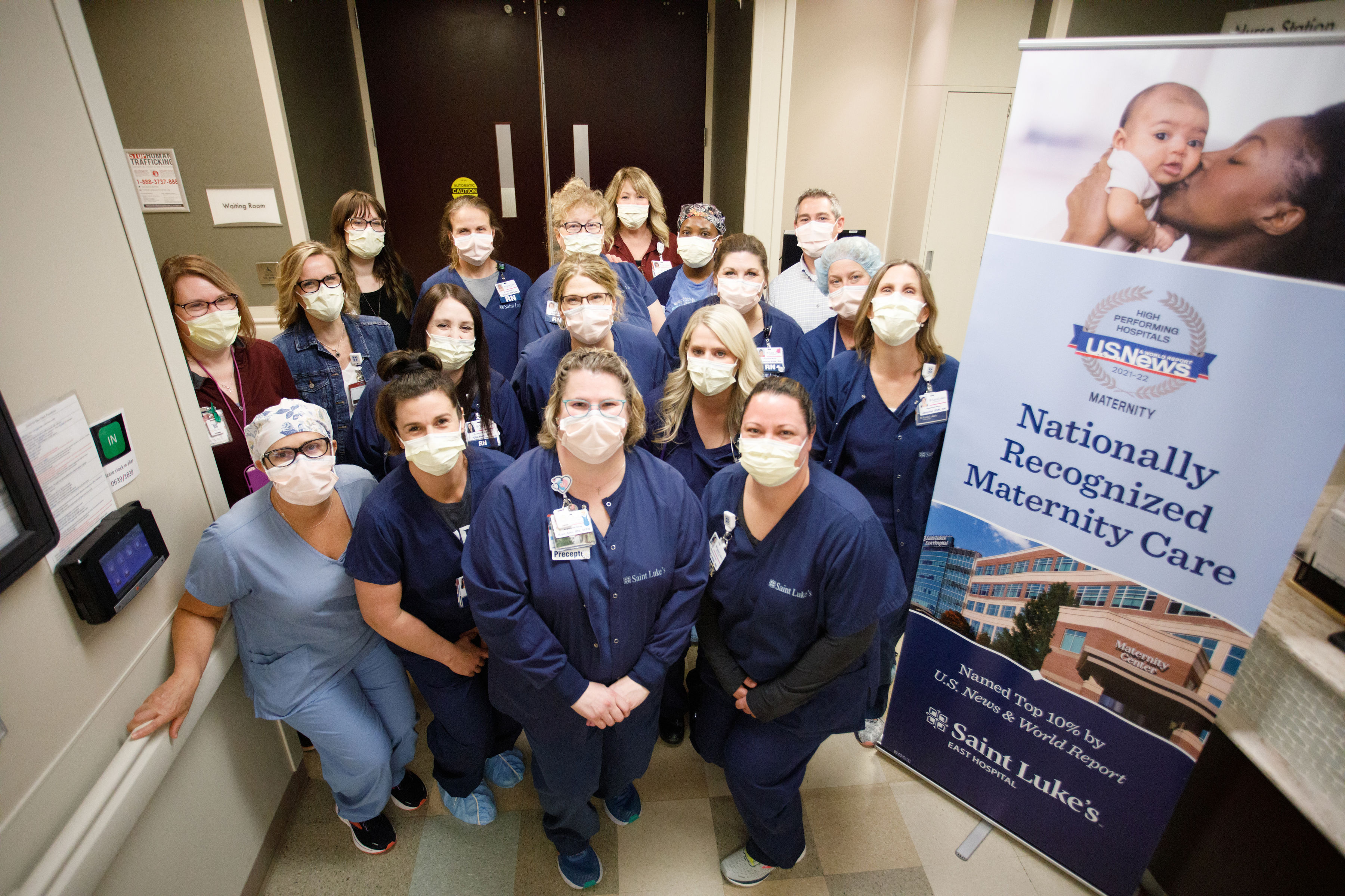 Saint Luke's East Hospital maternity team members.